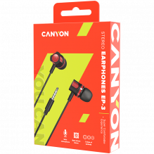 CANYON headphones EP-3 Mic 1.2m Red