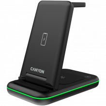 CANYON wireless charger WS-304 15W 3in1 Black