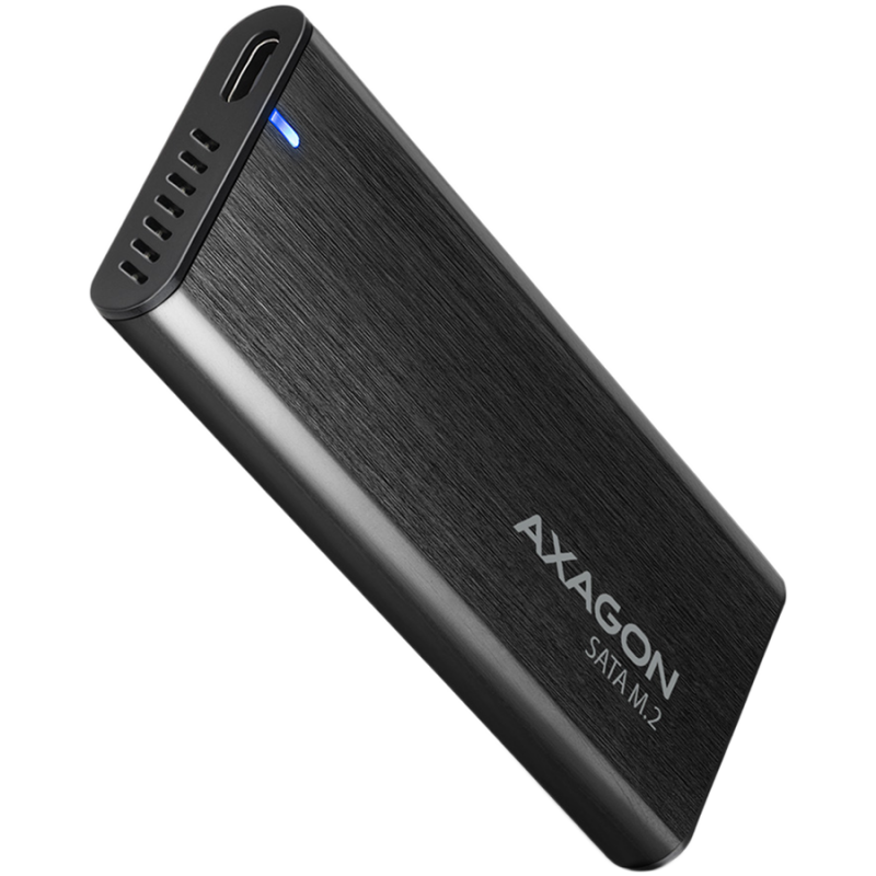 AXAGON EEM2-SBC, M.2 SATA bevaržė RAW dėžutė, juoda, SuperSpeed ​​USB-C 10 Gbps