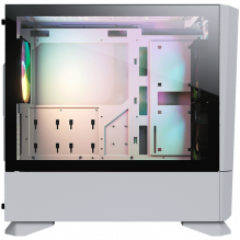 PUMA | MG140 Air RGB Balta | PC dėklas | Mini bokštas / Vėdinimo angos priekinis skydelis / 3 x ARGB ventiliatoriai / 4 