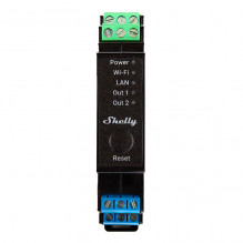 DIN bėgio išmanusis jungiklis Shelly Pro 2PM su galios matavimu, 2 kanalai