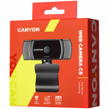 CANYON webcam C5 Full HD 1080p Auto Focus Black