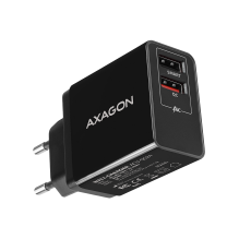 Dual wallcharger 240V / 2x USB port QC3.0/ AFC/ FCP + 5V-1.2A. 24W total power.