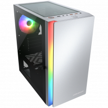 COUGAR | Purity RGB White | PC Case | Mini Tower / TG Front Panel with ARGB strip / 1 x ARGB Fan / 3mm TG Left Panel