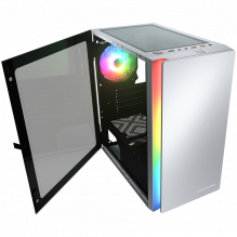 COUGAR | Purity RGB White | PC Case | Mini Tower / TG Front Panel with ARGB strip / 1 x ARGB Fan / 3mm TG Left Panel