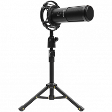 LORGAR Voicer 721, Gaming Microphone, Black, USB condenser microphone with tripod stand and pop filter, including 1 micr