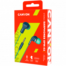 CANYON headphones EPM-02 Mic 1.2 m Blue Green