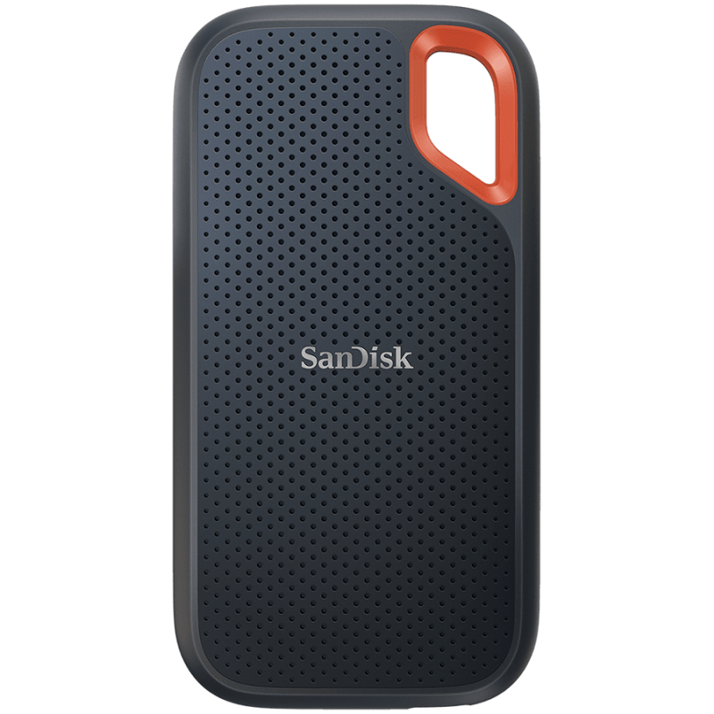 SanDisk Extreme 2TB nešiojamas SSD – iki 1050 MB/ s skaitymo ir 1000 MB/ s rašymo greitis, USB 3.2 Gen 2, 2 metrų apsaug