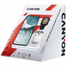 CANYON wireless charger WS-302 15W 3in1 White