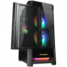 COUGAR | Duoface RGB Black | PC Case | Mid Tower / Airflow Front Panel / 2 x 140mm & 1x 120mm ARGB Fans incl. / TG Left 