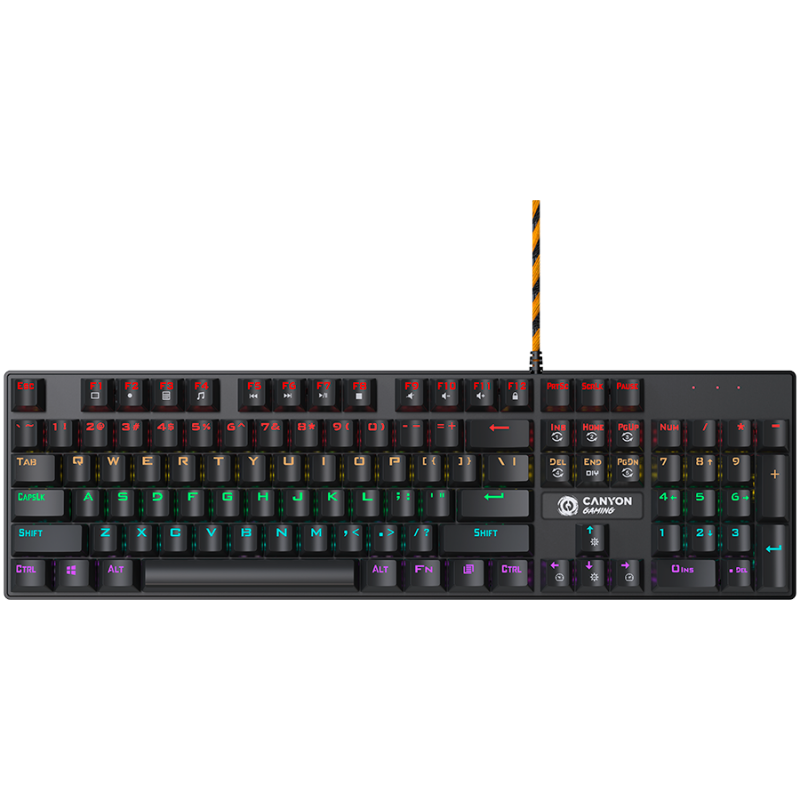 CANYON klaviatūra Deimos GK-4 Rainbow US Wired Black