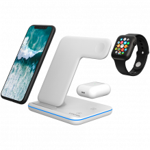 CANYON WS-303, 3in1 Wireless charger, with touch button for Running water light, Input 9V/ 2A, 12V/ 2A, Output 15W/ 10W/