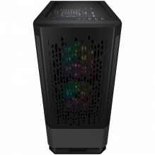 COUGAR | MX430 Air RGB Black | PC Case | Mid Tower / Air Vents Front Panel with ARGB strips / 3 x ARGB Fans / 4mm TG Lef