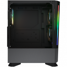 COUGAR | MX430 Air RGB Black | PC Case | Mid Tower / Air Vents Front Panel with ARGB strips / 3 x ARGB Fans / 4mm TG Lef