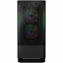 COUGAR | MX430 Air RGB Black | PC Case | Mid Tower / Air Vents Front Panel with ARGB strips / 3 x ARGB Fans / 4mm TG Lef