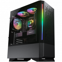 COUGAR | MX430 Air RGB Black | PC Case | Mid Tower / Air Vents Front Panel with ARGB strips / 3 x ARGB Fans / 4mm TG Lef