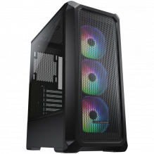 PUMA | Archon 2 Mesh RGB (juodas) | PC dėklas | Vidurinis bokštas / Tinklinis priekinis skydas / 3 x ARGB ventiliatoriai