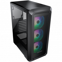 COUGAR | Archon 2 Mesh RGB (Black) | PC Case | Mid Tower / Mesh Front Panel / 3 x ARGB Fans / 3mm TG Left Panel