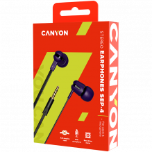 CANYON headphones SEP-4 Mic Flat 1.2m Violet