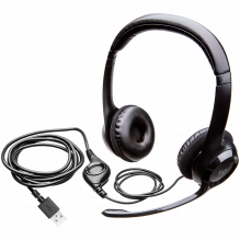 LOGITECH H390 Corded Headset - BLACK - USB