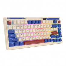 Belaidė mechaninė klaviatūra Royal Kludge KZZI K75 pro RGB, momentinis jungiklis (retro mėlynas)