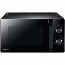 Microwave oven, volume 20L, mechanical control, 800W, 5 power levels, LED lighting, defrosting, cooking end signal, blac