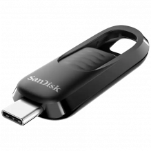 „SanDisk Ultra Slider“ USB Type-C atmintinė, 128 GB USB 3.2 Gen 1 našumas su ištraukiama jungtimi, EAN: 619659189983