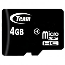 TEAM GROUP atmintis ( flash kortelės ) 4 GB Micro SDHC Class 4 be adapterio