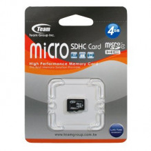 TEAM GROUP atmintis ( flash kortelės ) 4 GB Micro SDHC Class 4 be adapterio