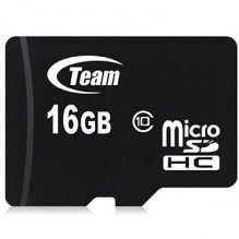 TEAM MICRO SDHC 16 GB CLASS 10 RETAIL su 0 adapteriu