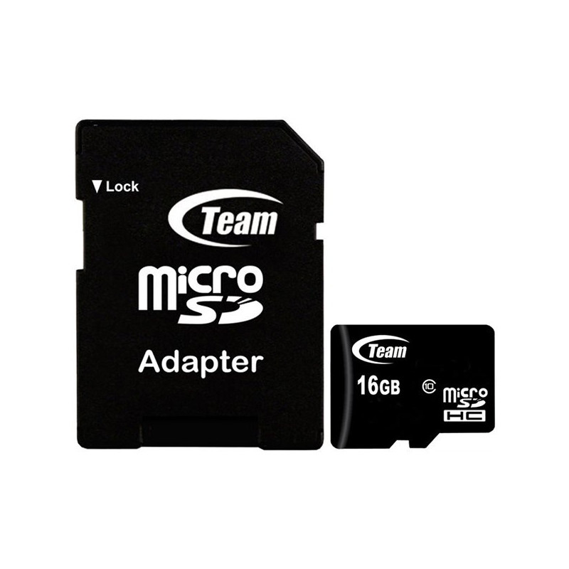 TEAM MICRO SDHC 16GB CLASS 10 RETAIL su 1 adapteriu