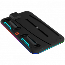 CANYON CS-5, PS5 įkroviklio stovas, su RGB šviesa, 315*185*28mm, su 23cm+0.5cm laidu, 475±10g, juodas