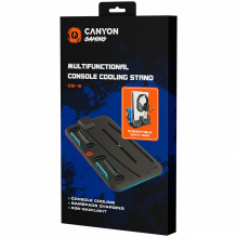 CANYON CS-5, PS5 įkroviklio stovas, su RGB šviesa, 315*185*28mm, su 23cm+0.5cm laidu, 475±10g, juodas