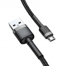 Baseus Cafule Micro USB laidas 2,4A 0,5m (pilkas + juodas)