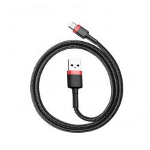 „Baseus Cafule“ kabelis USB-C 3A 0,5 m (raudonas + juodas)