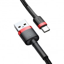 „Baseus Cafule“ kabelis USB-C 3A 0,5 m (raudonas + juodas)