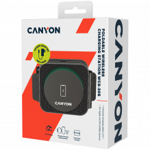 CANYON wireless charger WS-305 15W 3in1 Foldable Black
