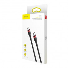 USB-C PD Baseus Cable Cafule PD 2.0 QC 3.0 60W 1m (juoda ir raudona)