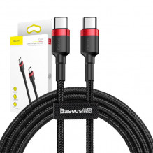 USB-C PD Baseus Cable Cafule PD 2.0 QC 3.0 60W 1m (juoda ir raudona)