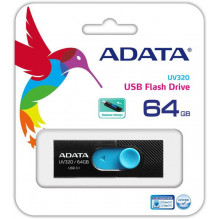 MEMORY DRIVE FLASH USB3.1 64GB / BLACK AUV320-64G-RBKBL ADATA