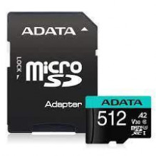 MEMORY MICRO SDXC 512GB W / AD. / AUSDX512GUI3V30SA2-RA1 ADATA