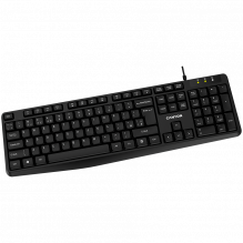 CANYON laidinė klaviatūra, 104 klavišai, USB2.0, juoda, laido ilgis 1,8m, 443*145*24mm, 0,37kg, kirilica