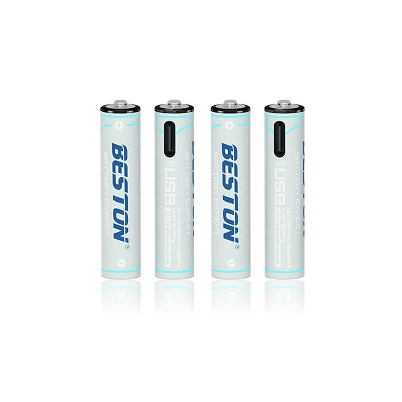Rechargeable AA batteries with USB C, 400mAh, Li-Ion, 4 pcs