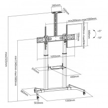 Sbox FS-3610 Floor Ultra-Large LED TV Stand 60-100&quot; 100kg