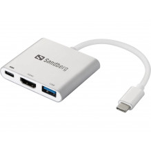 Sandberg 136-00 USB-C mini dokas HDMI+USB