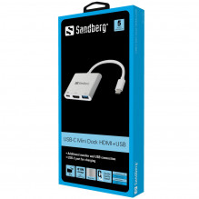 Sandberg 136-00 USB-C mini dokas HDMI+USB