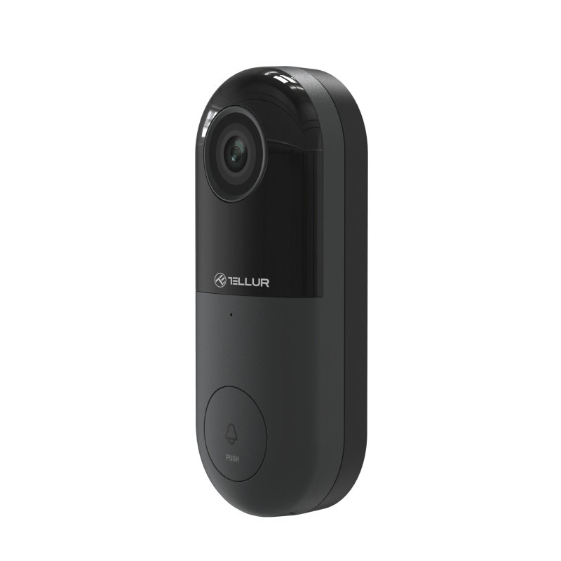 Tellur Smart WiFi Video DoorBell 1080P, PIR, Wired Black