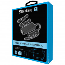Sandberg 135-82 USB-C kintamosios srovės įkroviklis PD100W EU+UK