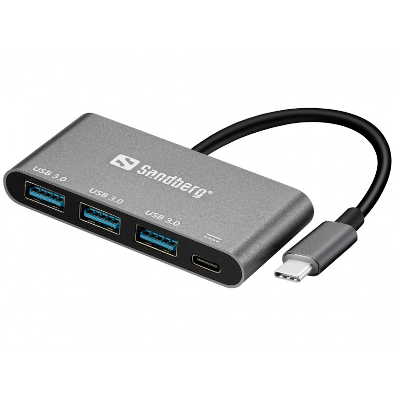 Sandberg 136-03 USB-C iki 3xUSB 3.0 Hub + PD