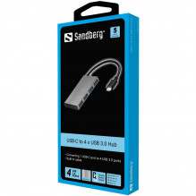 Sandberg 136-20 USB-C iki 4 xUSB 3.0 Pocket Hub